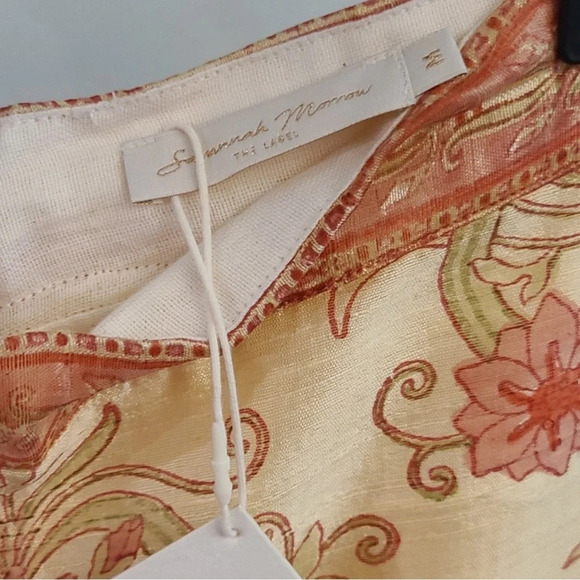 Savannah Morrow Ahimsa Pant in Orla NWT Silk Floral Print High Rise Flare Medium - Picture 2 of 11